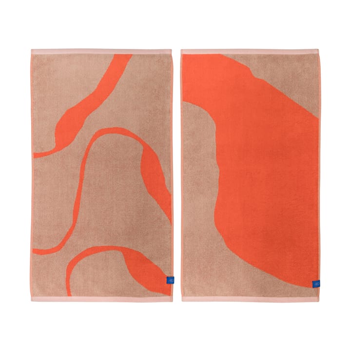 Nova Arte håndklæde 50x90 cm 2-pak - Latte/Orange - Mette Ditmer