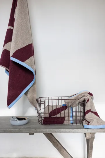 Nova Arte håndklæde 50x90 cm 2-pak - Wine-sand - Mette Ditmer