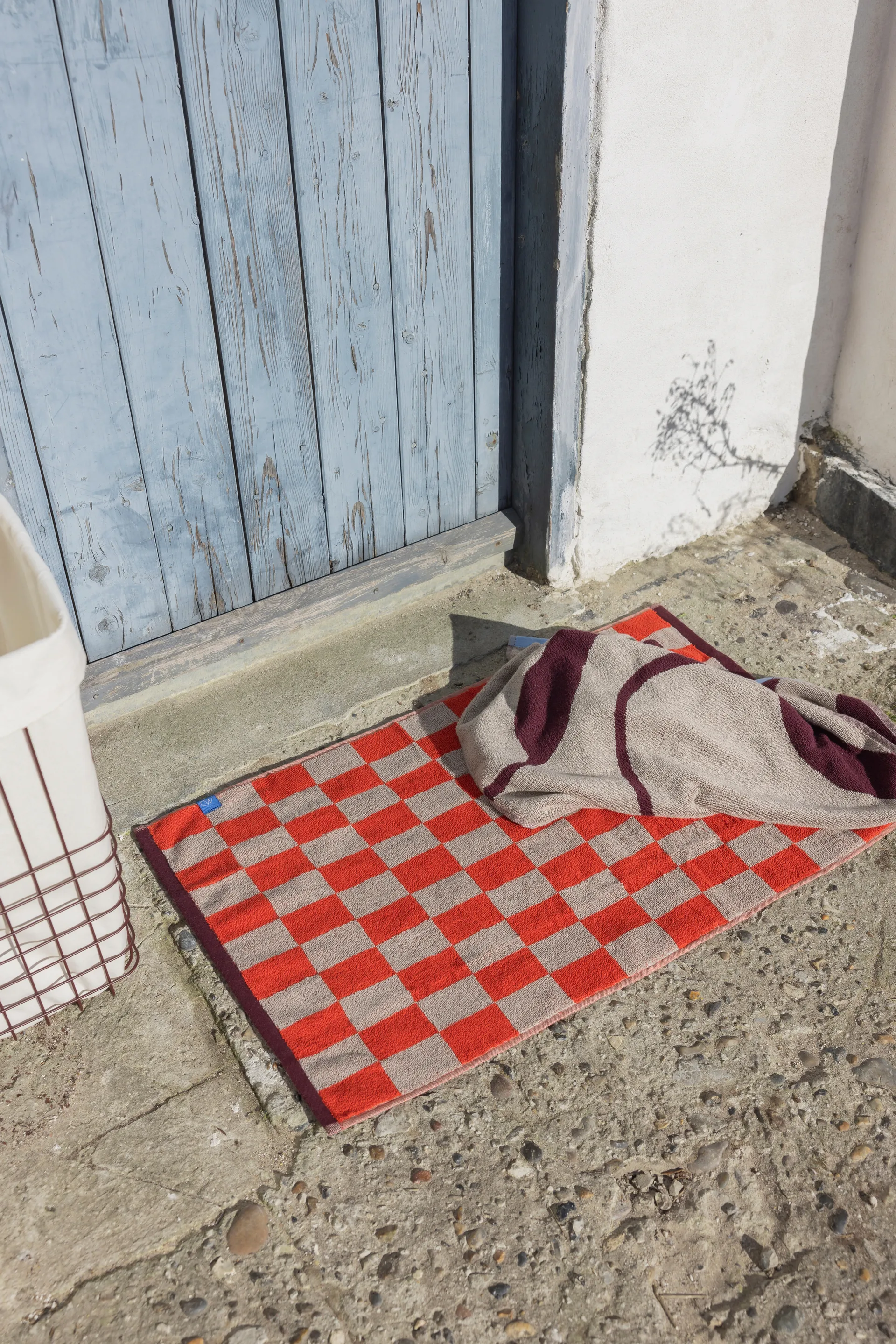 Retro bademåtte 50x80 cm, Dark orange Mette Ditmer