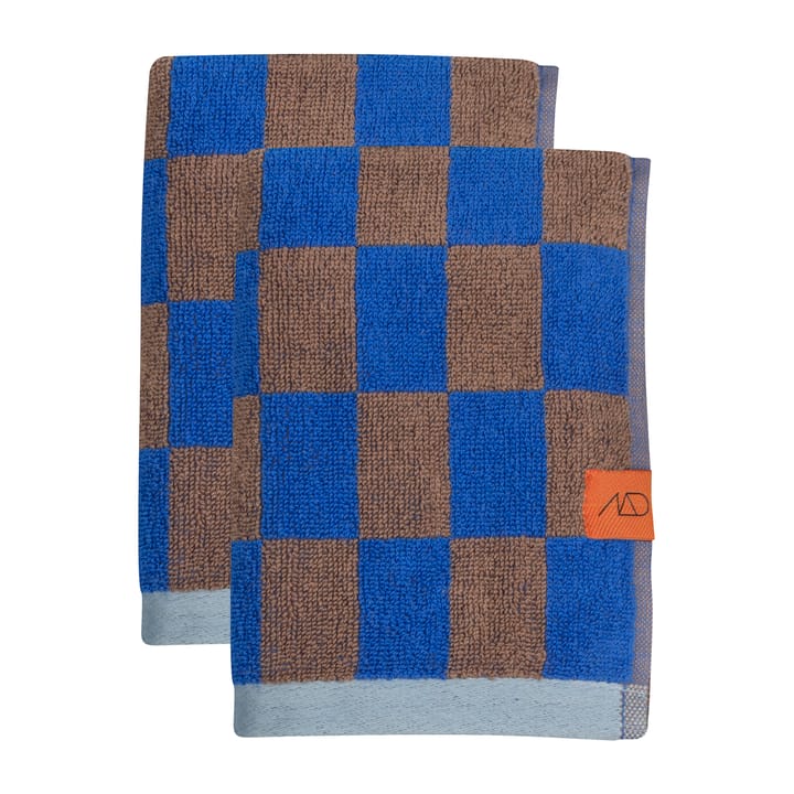 Retro gæstehåndklæde 40x55 cm 2-pak - Cobalt - Mette Ditmer