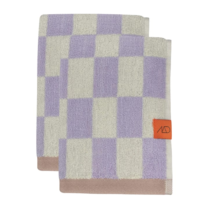 Retro gæstehåndklæde 40x55 cm 2-pak - Lilac - Mette Ditmer