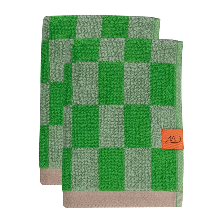 Retro gæstehåndklæde - Classic green, 40x55 cm, 2-pak - Mette Ditmer