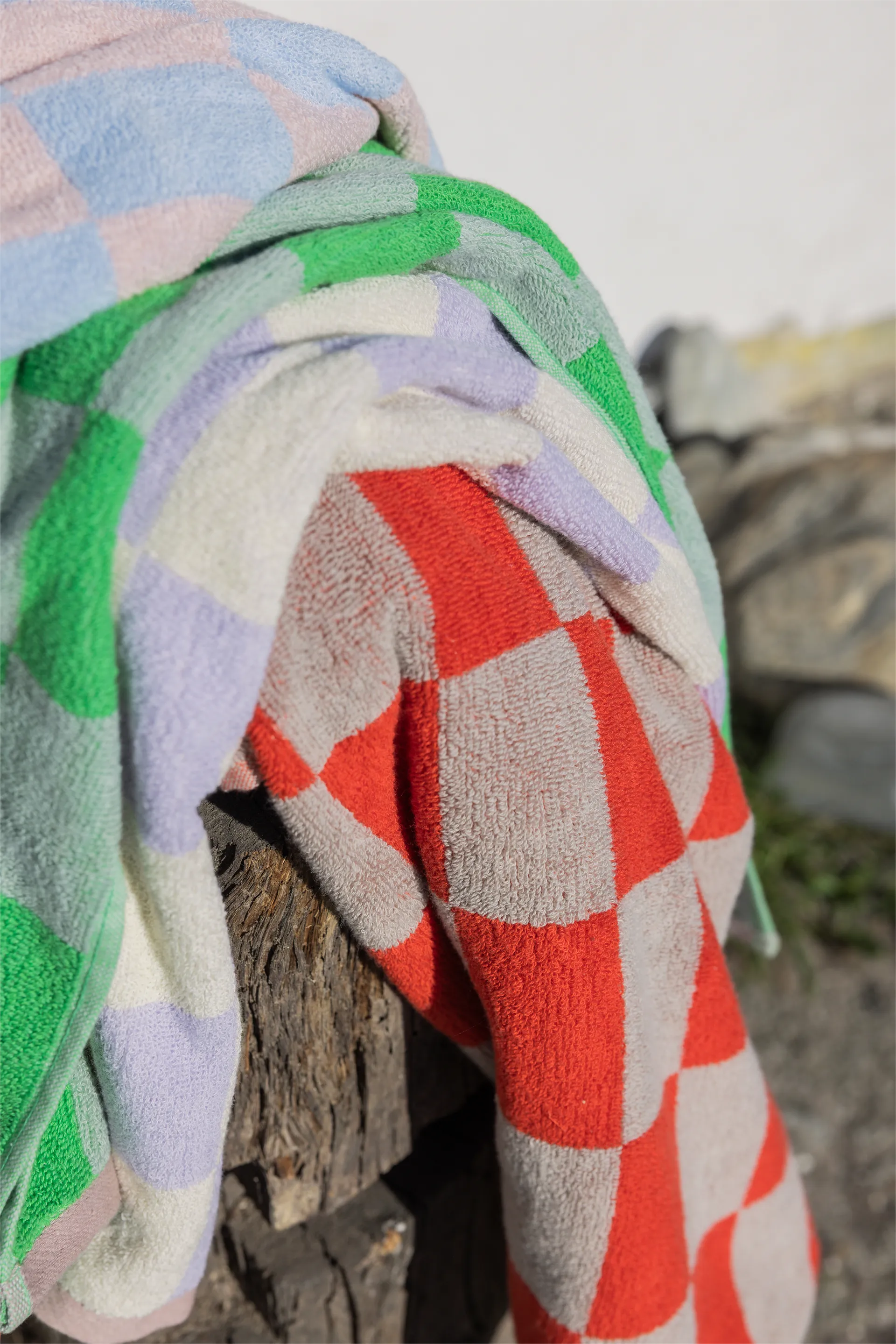 Retro gæstehåndklæde, Dark orange, 50x90 cm Mette Ditmer