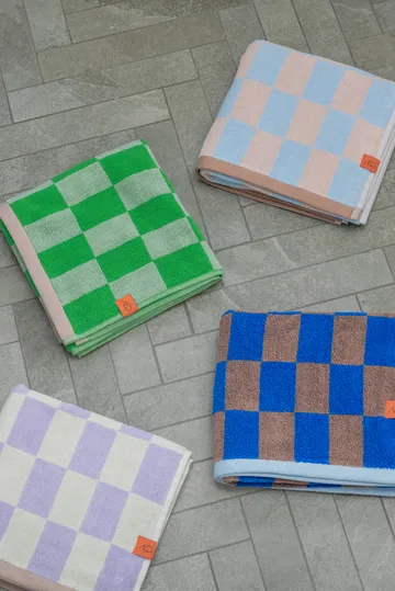 Retro gæstehåndklæde - Light blue, 70x133 cm - Mette Ditmer