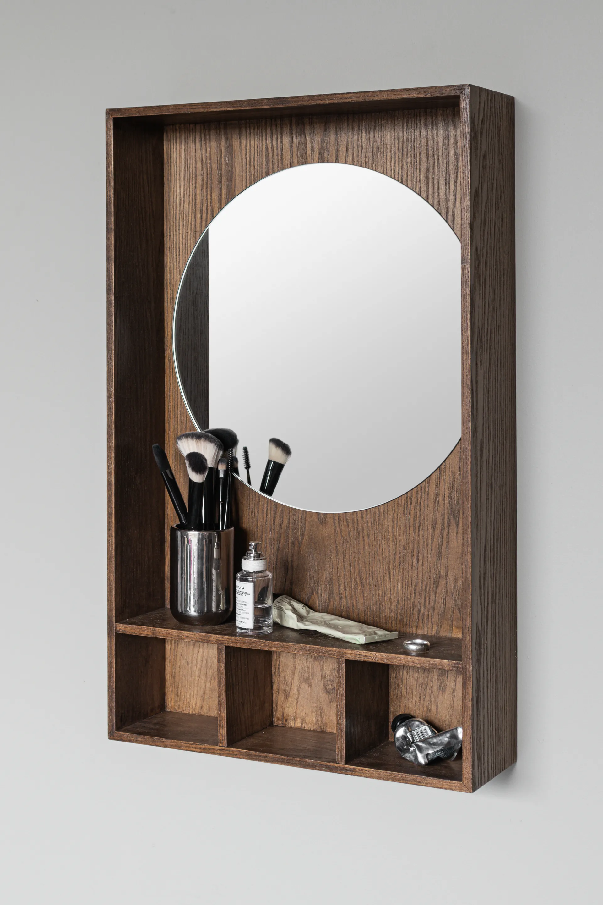 Show-me spejl med hylde small, Dark oiled Mette Ditmer