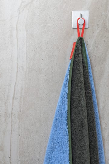 Soft badehåndklæde 70x133 cm - Dark olive-light blue - Mette Ditmer
