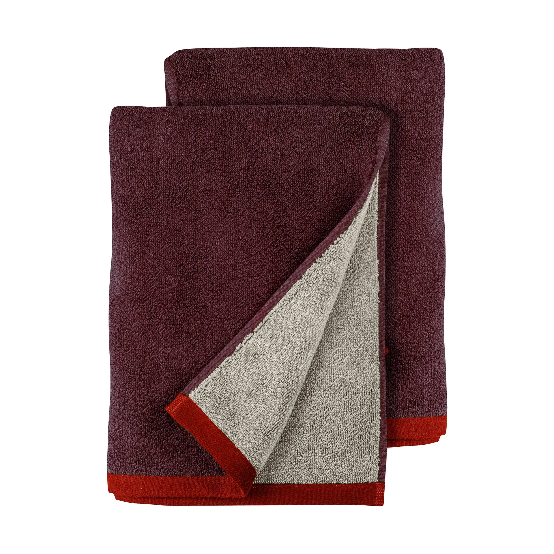 Soft gæstehåndklæde 40x55 cm 2-pak, Red-Grey (rød-grå), 40x55 cm Mette Ditmer