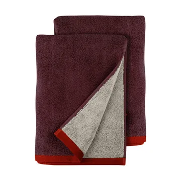 Soft gæstehåndklæde 40x55 cm 2-pak - Red-Grey (rød-grå), 40x55 cm - Mette Ditmer
