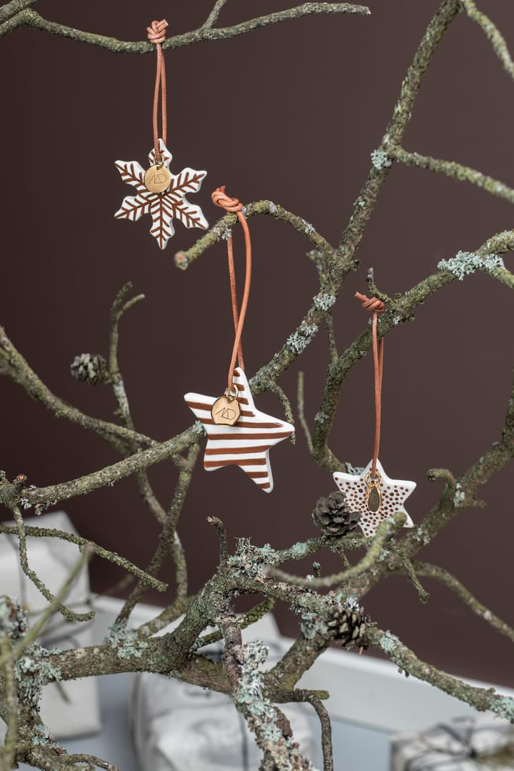 Star juletræsophæng 3 dele, Walnut Mette Ditmer