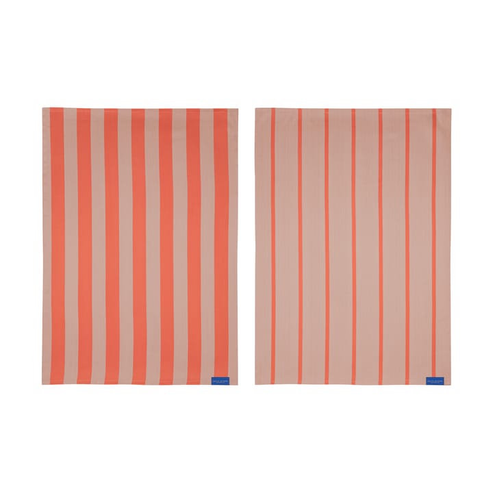 Stripes viskestykke 50x70 cm 2-pak - Latte - Mette Ditmer