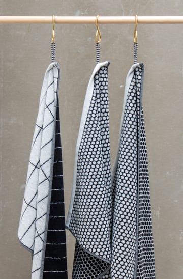 Tile Stone gæstehåndklæde 38x60 cm 2-pak - Black/Offwhite - Mette Ditmer