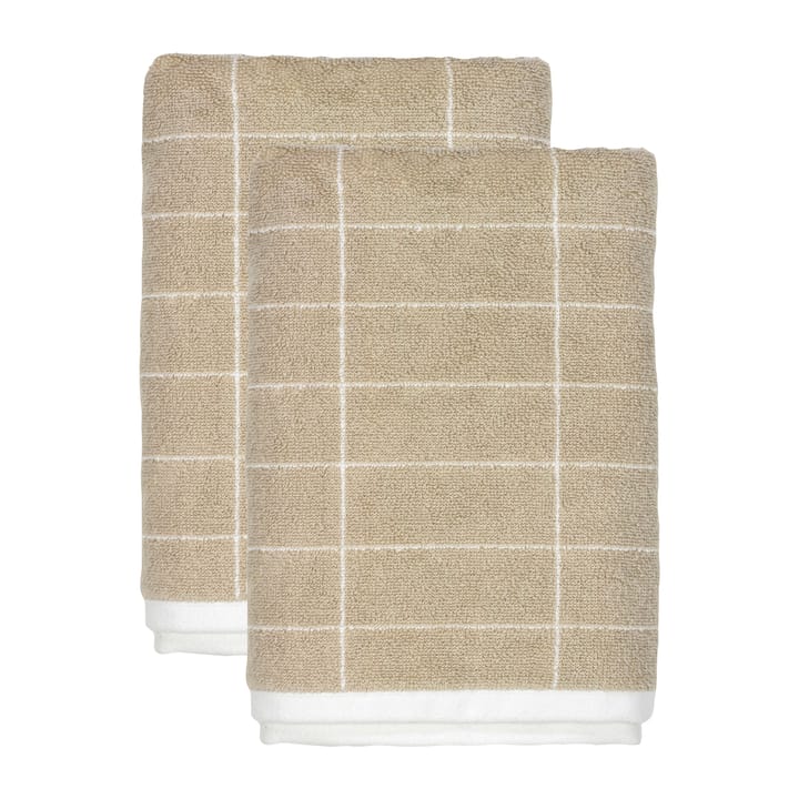 Tile Stone gæstehåndklæde 38x60 cm 2-pak - Sand/Offwhite - Mette Ditmer