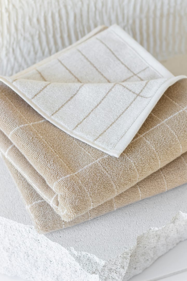 Tile Stone gæstehåndklæde 38x60 cm 2-pak, Sand/Offwhite Mette Ditmer