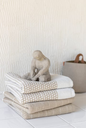 Tile Stone gæstehåndklæde 38x60 cm 2-pak - Sand/Offwhite - Mette Ditmer