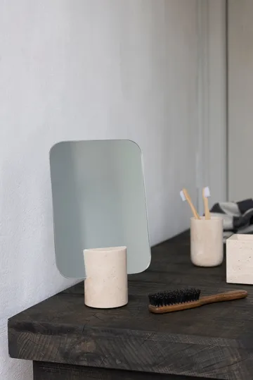 Travertin bordsspejl - Linen - Mette Ditmer