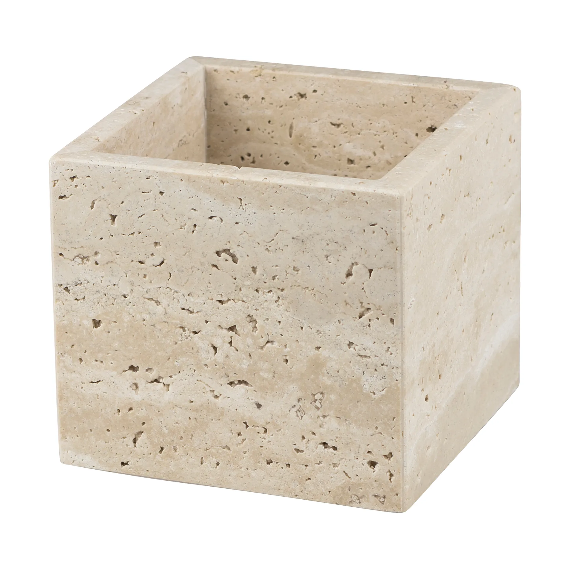 Travertine cube 10x10 cm, Linen Mette Ditmer