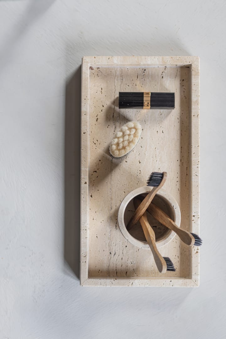 Travertine dekorationsbakke 16x31 cm, Linen Mette Ditmer