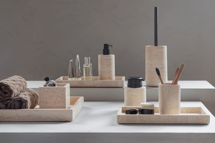 Travertine sæbedispenser 12,5 cm, Linen Mette Ditmer
