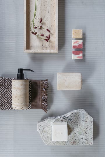 Travertine sæbedispenser 17,5 cm - Linen - Mette Ditmer