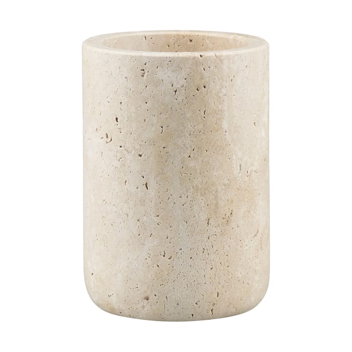 Travertine tandbørsteholder 10 cm - Linen - Mette Ditmer