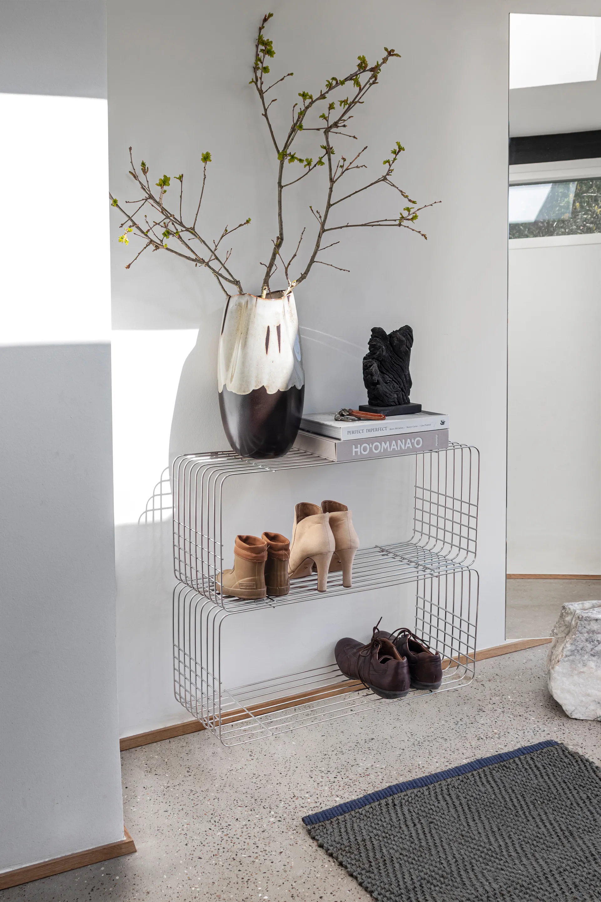 Wire hylde 31x70x26 cm, Chrome Mette Ditmer