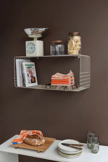 Wire hylde - Sand, 31x70x26 cm - Mette Ditmer