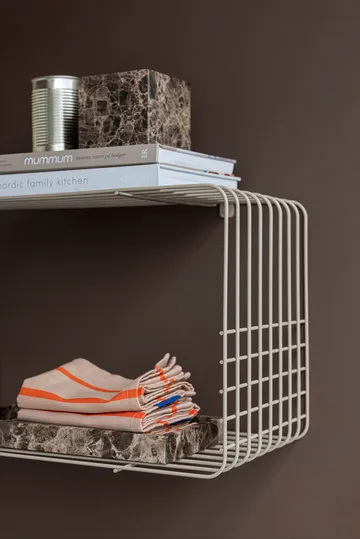 Wire hylde - Sand, 31x70x26 cm - Mette Ditmer