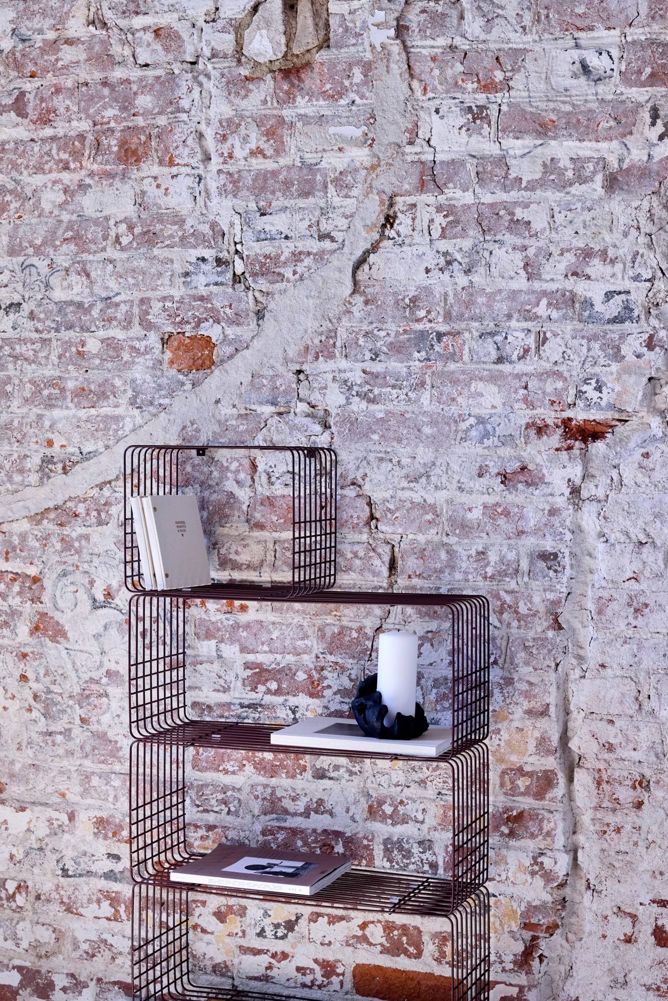 Wire hylde, Short, rød, 26x38x30,5 cm Mette Ditmer