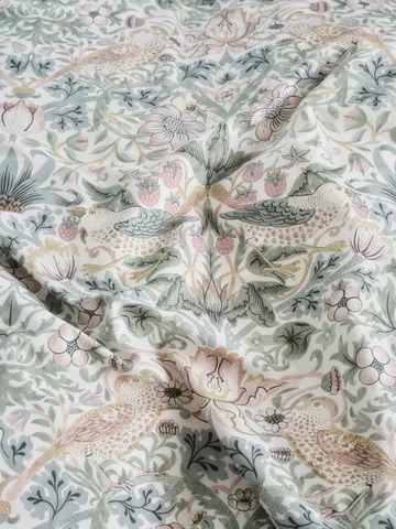 Morris & Co. Strawberry Thief Pudebetræk - Grøn, 50x90 cm - Mille Notti