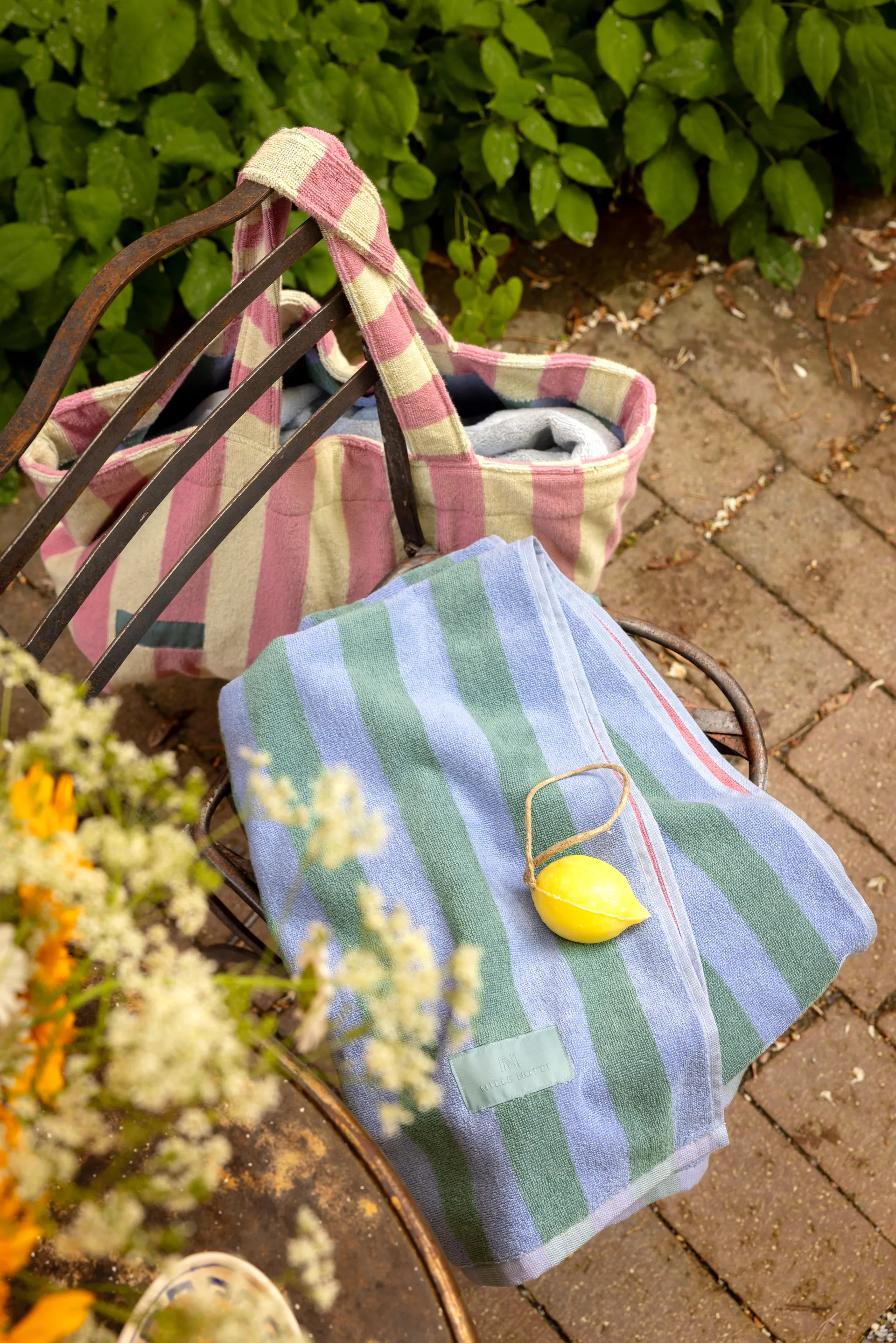 Positano badehåndklæde 100x180 cm, Lyseblå Mille Notti