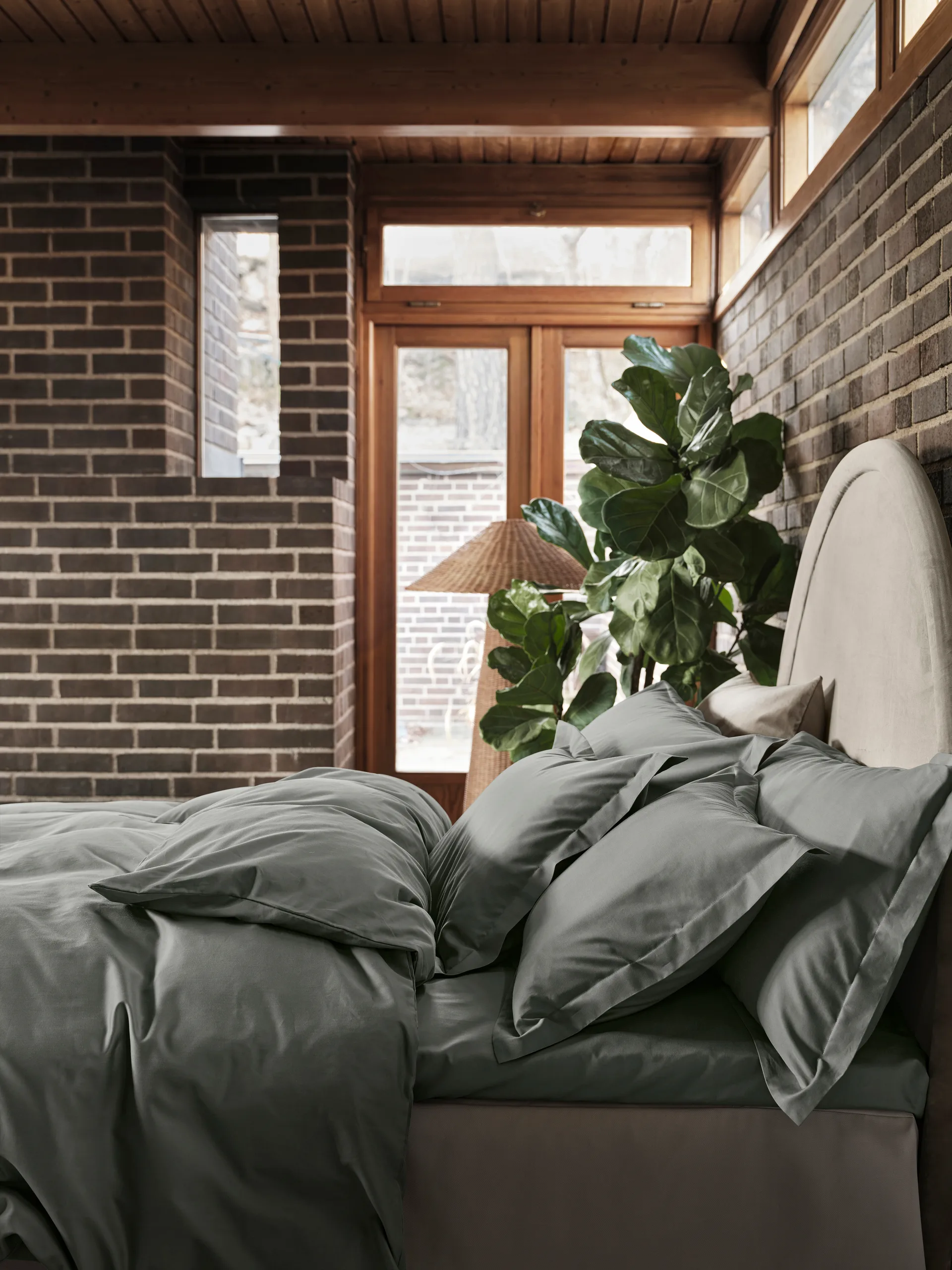 Satina plain pudebetræk, Grøn, 50x90 cm Mille Notti