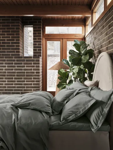 Satina plain pudebetræk - Grøn, 50x90 cm - Mille Notti