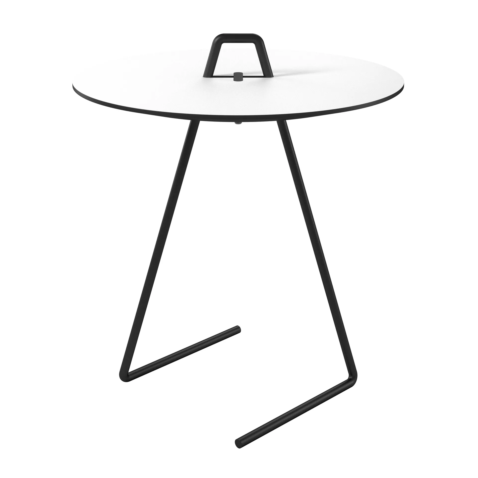 Bærbart sidebord Ø45 cm, Black/White MOEBE
