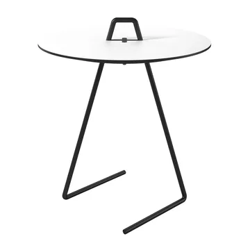 Bærbart sidebord Ø45 cm - Black/White - MOEBE