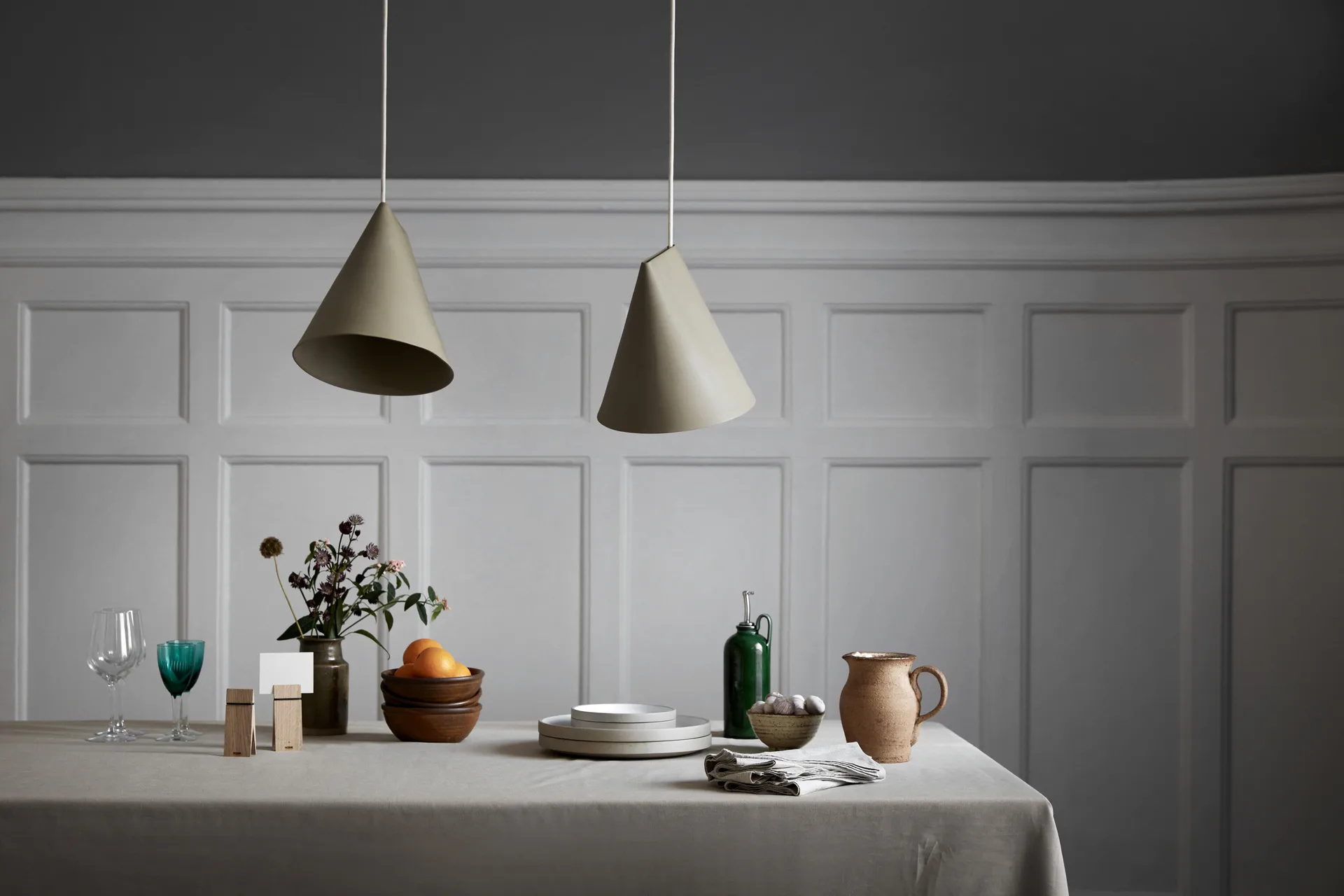 Loftslampe keramik 23x23,5 cm, Olive MOEBE