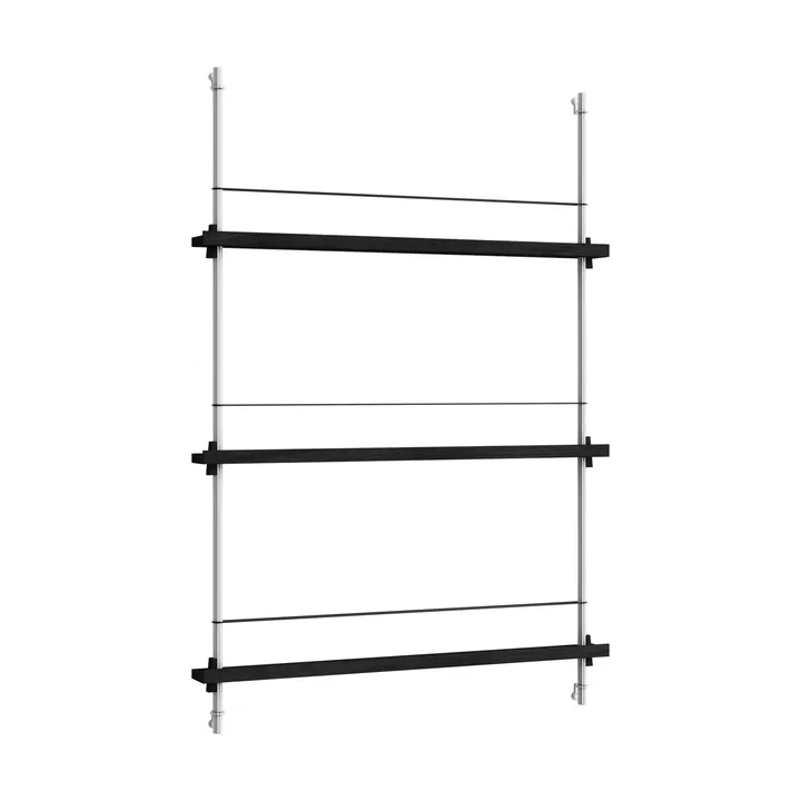 Magazine Shelving avisholder - Black-rustfrit stål, 85x115x7 cm, MS.115.1 - MOEBE