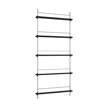Magazine Shelving avisholder - Black-rustfrit stål, 85x180x7 cm, MS.180.1 - MOEBE
