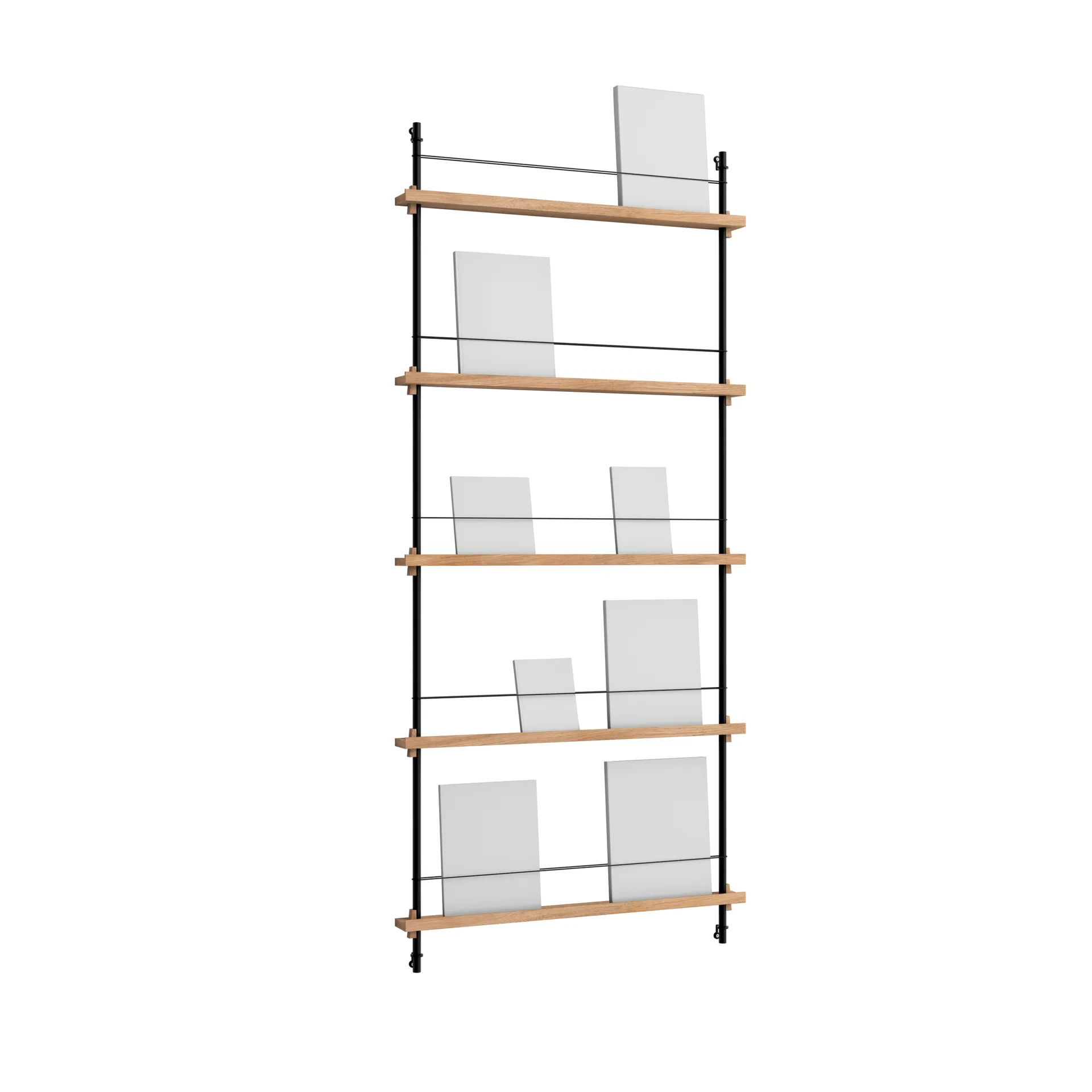 Magazine Shelving avisholder, Eg-black, 85x180x7 cm, MS.180.1 MOEBE