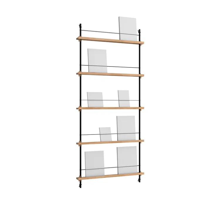 Magazine Shelving avisholder - Eg-black, 85x180x7 cm, MS.180.1 - MOEBE