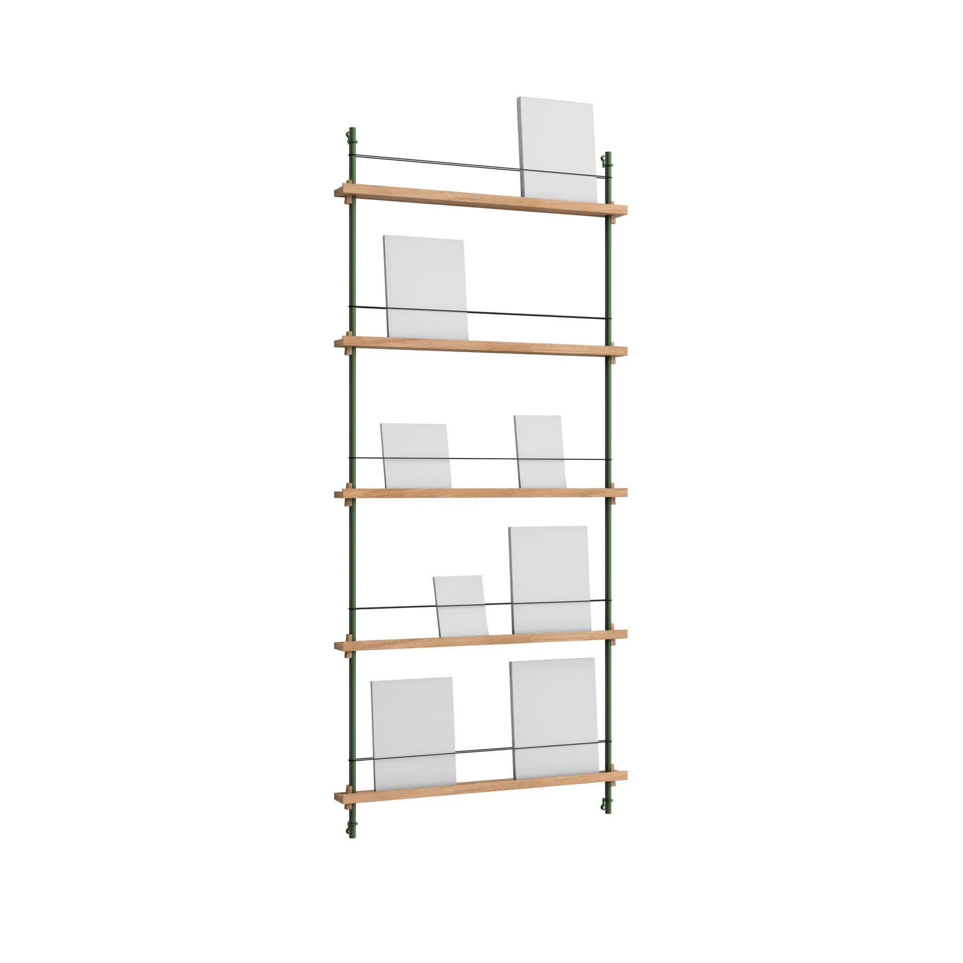 Magazine Shelving avisholder, Eg-pine green, 85x180x7 cm, MS.180.1 MOEBE