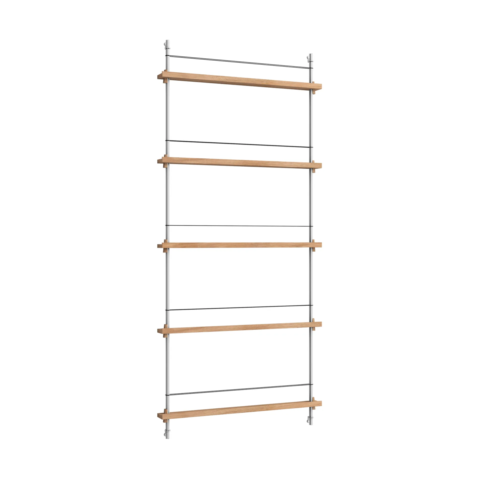 Magazine Shelving avisholder, Eg-rustfrit stål, 85x180x7 cm, MS.180.1 MOEBE