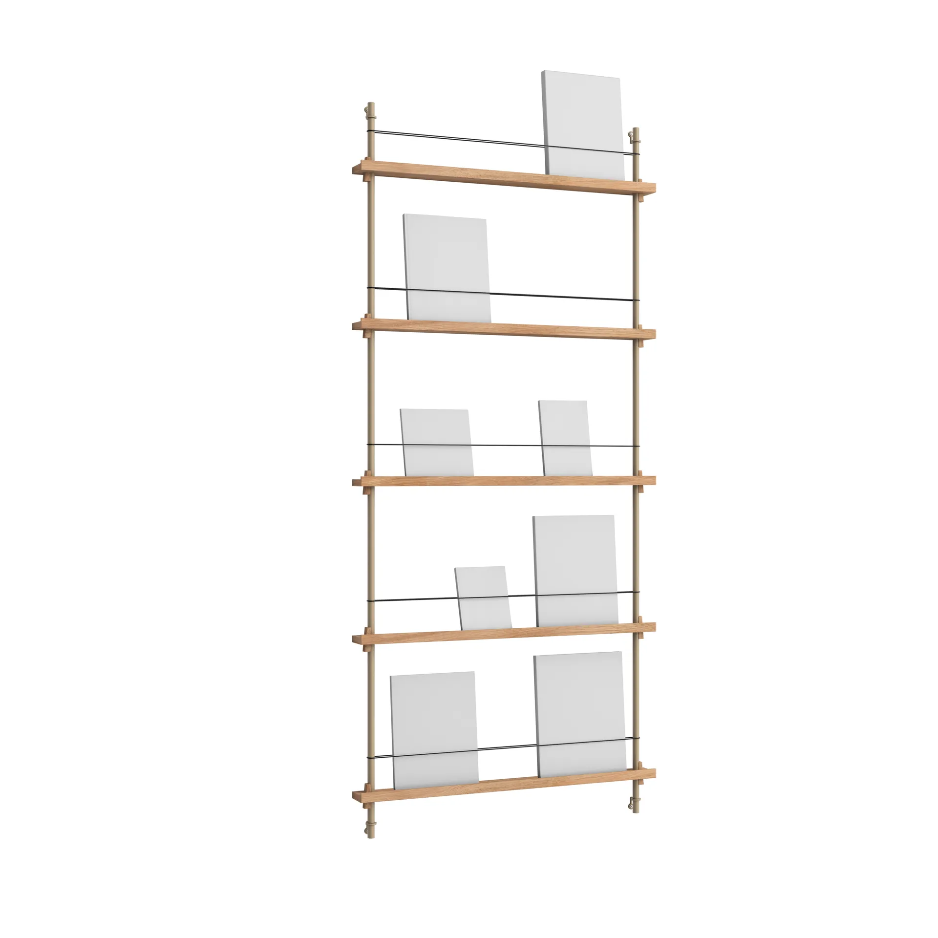 Magazine Shelving avisholder, Eg-warm grey, 85x180x7 cm, MS.180.1 MOEBE