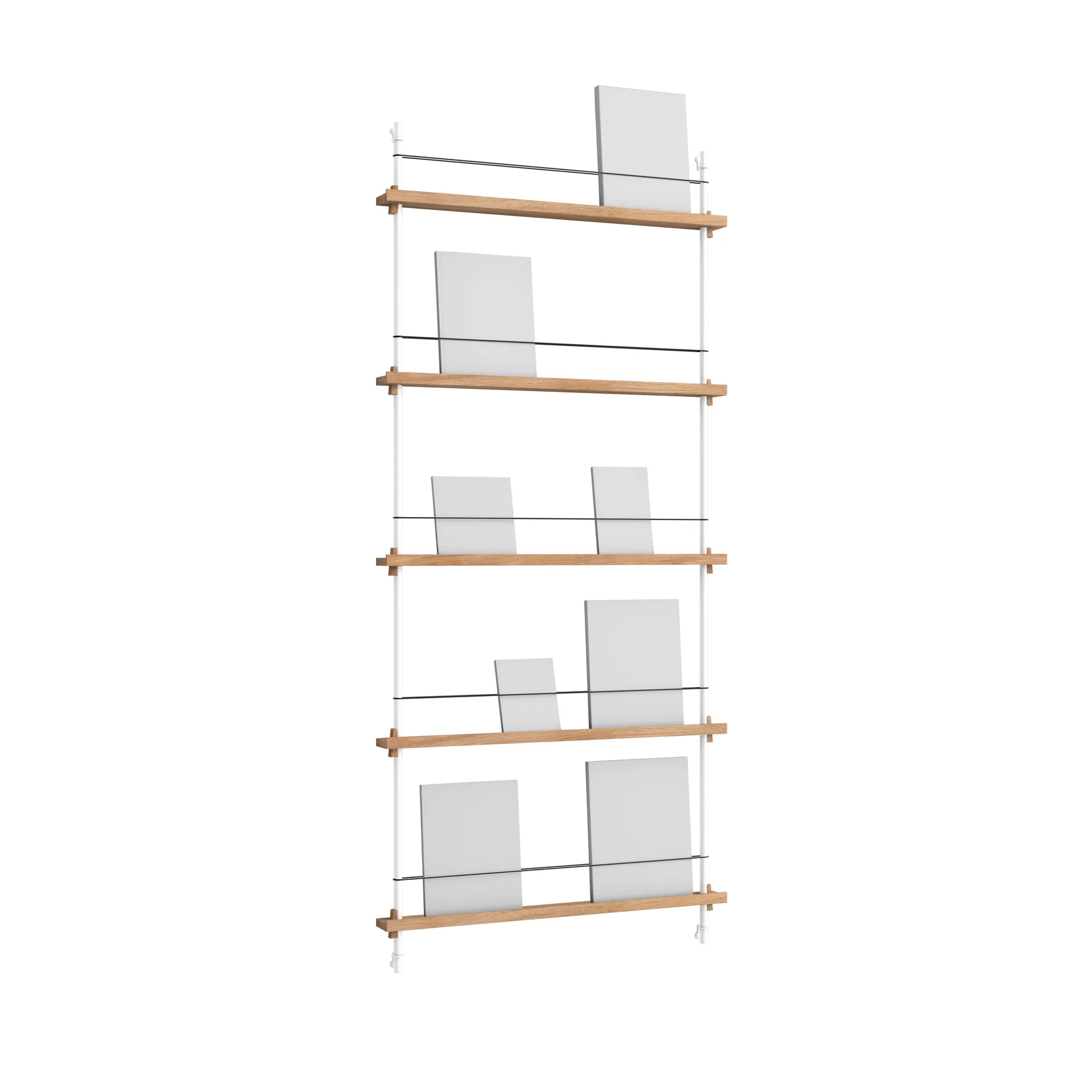 Magazine Shelving avisholder, Eg-white, 85x180x7 cm, MS.180.1 MOEBE