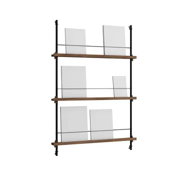 Magazine Shelving avisholder - Røget eg-black, 85x115x7 cm, MS.115.1 - MOEBE