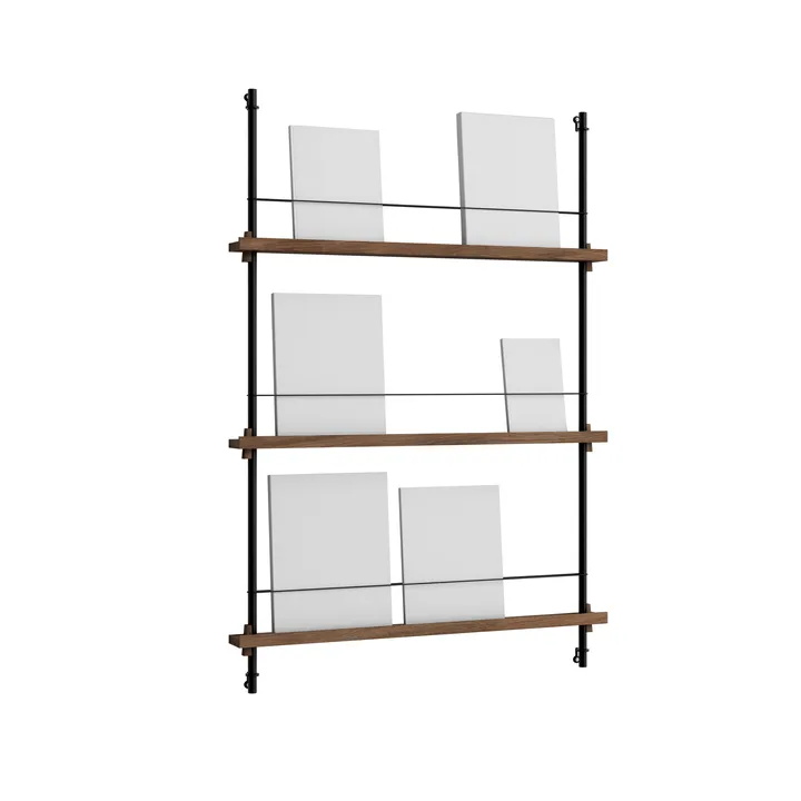 Magazine Shelving avisholder - Røget eg-black, 85x115x7 cm, MS.115.1 - MOEBE