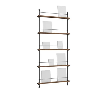 Magazine Shelving avisholder - Røget eg-black, 85x180x7 cm, MS.180.1 - MOEBE