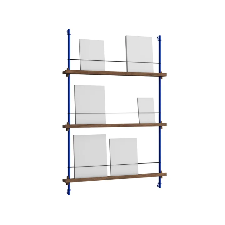 Magazine Shelving avisholder - Røget eg-deep blue, 85x115x7 cm, MS.115.1 - MOEBE