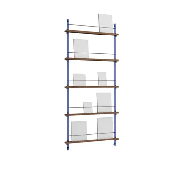 Magazine Shelving avisholder - Røget eg-deep blue, 85x180x7 cm, MS.180.1 - MOEBE