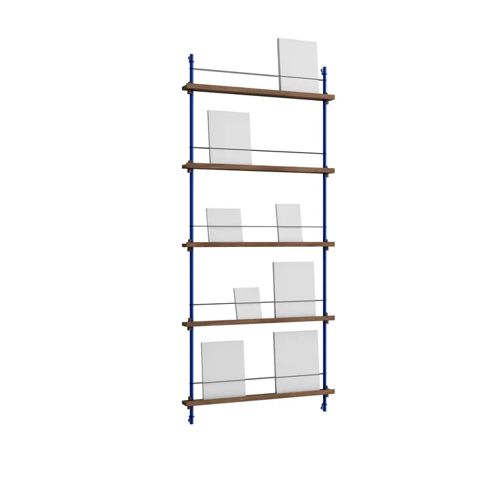 Magazine Shelving avisholder - Røget eg-deep blue, 85x180x7 cm, MS.180.1 - MOEBE