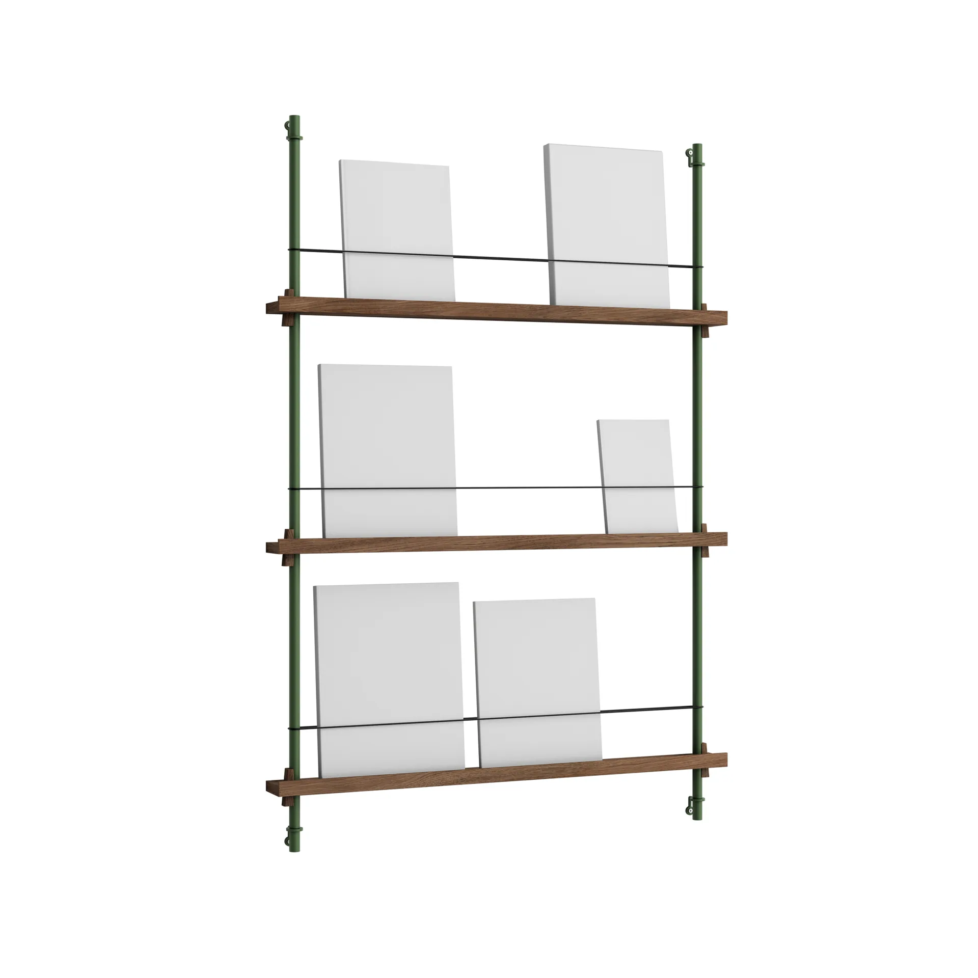 Magazine Shelving avisholder, Røget eg-pine green, 85x115x7 cm, MS.115.1 MOEBE